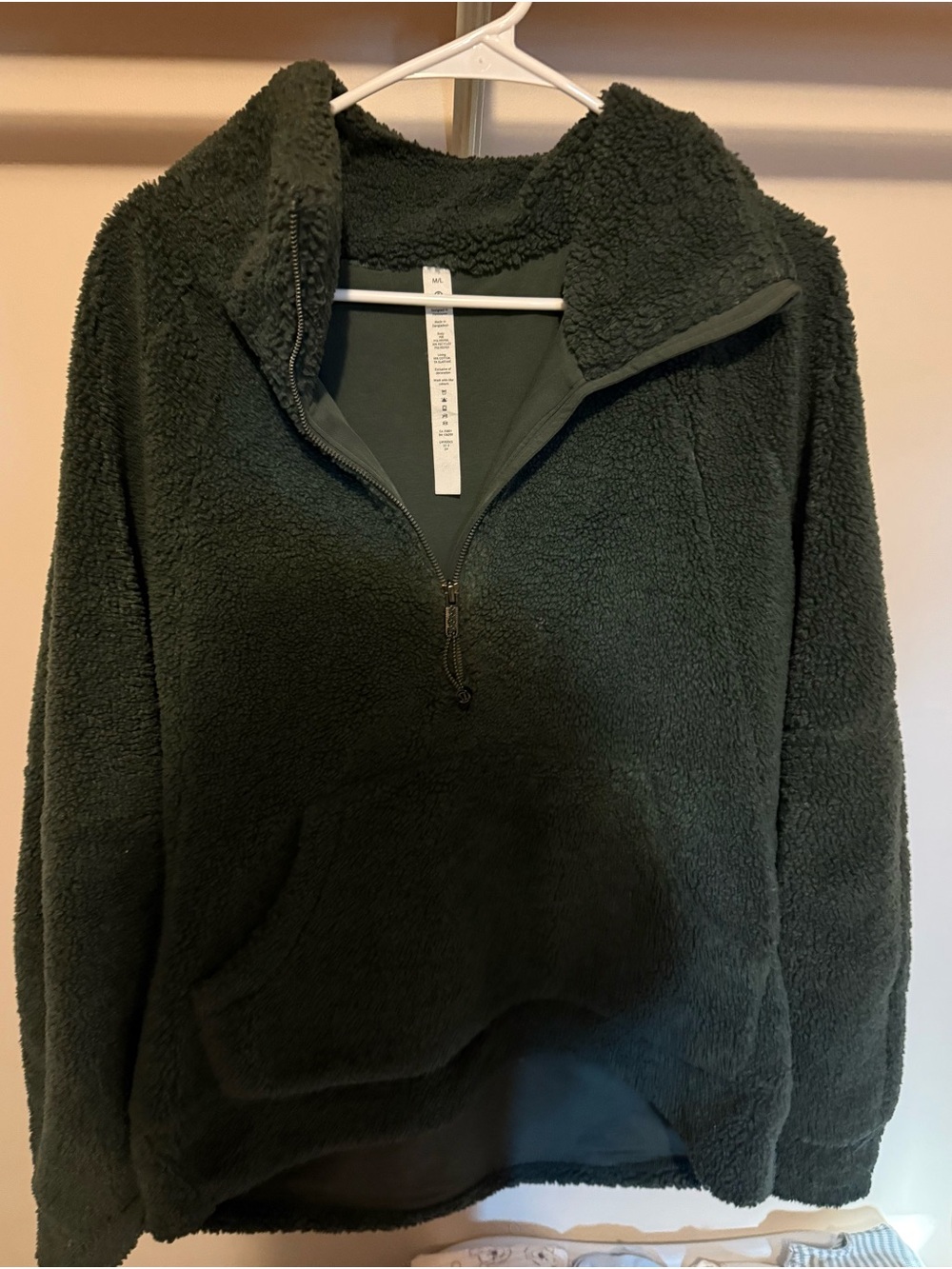 lululemon athletica Dark Green Sherpa Half-Zip Pullover